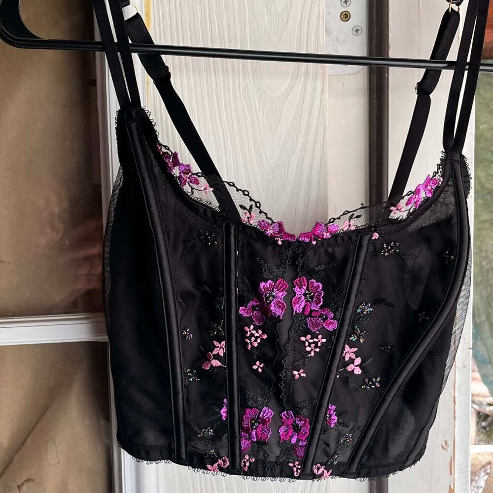 Victorias Secret Floral Embroidered Corset